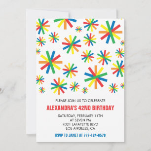 Simple Modern Confetti 42nd birthday invitations 