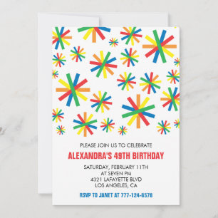 Simple Modern Confetti 49th birthday invitations 