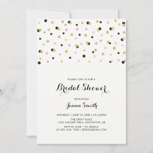 Simple Modern Confetti Wedding Bridal Shower Invit Invitation