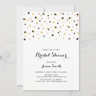 Simple Modern Confetti Wedding Bridal Shower Invit Invitation