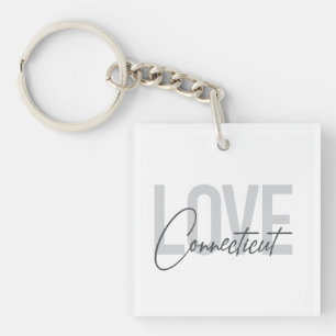 Simple, modern, cool design Love Connecticut Key Ring