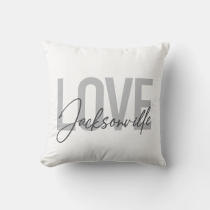 Simple, modern, cool design Love Jacksonville Cushion