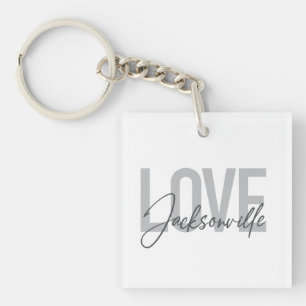 Simple, modern, cool design Love Jacksonville Key Ring
