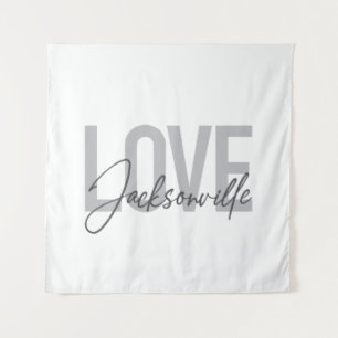 Simple, modern, cool design Love Jacksonville Tapestry