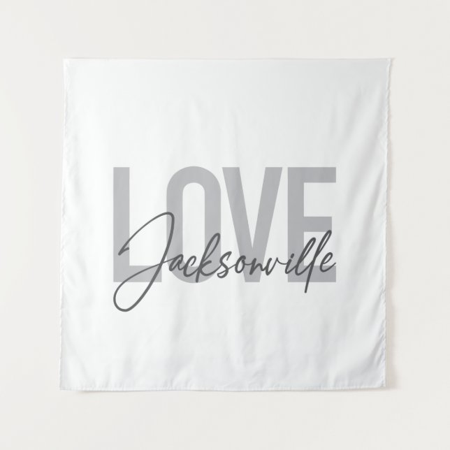 Simple, modern, cool design Love Jacksonville Tapestry (Front)