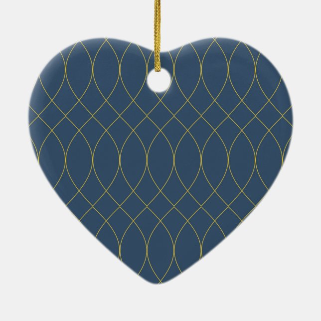 Simple, modern, cool, trendy curvy, wavy lines ceramic tree decoration (Back)