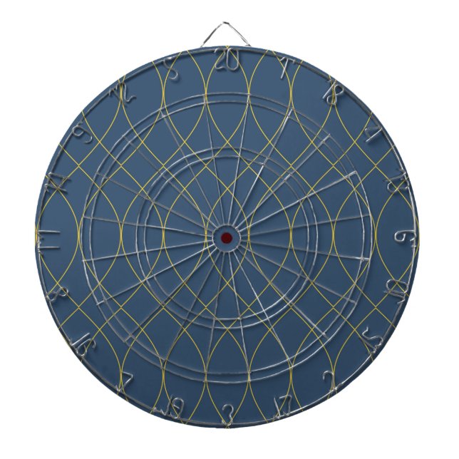 Simple, modern, cool, trendy curvy, wavy lines dartboard (Front)