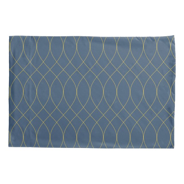 Simple, modern, cool, trendy curvy, wavy lines pillowcase (Back)