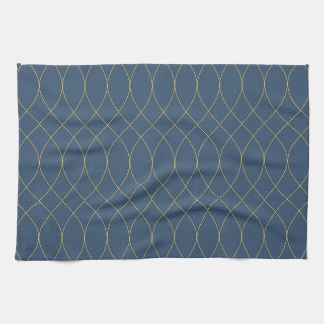 Simple, modern, cool, trendy curvy, wavy lines tea towel (Horizontal)