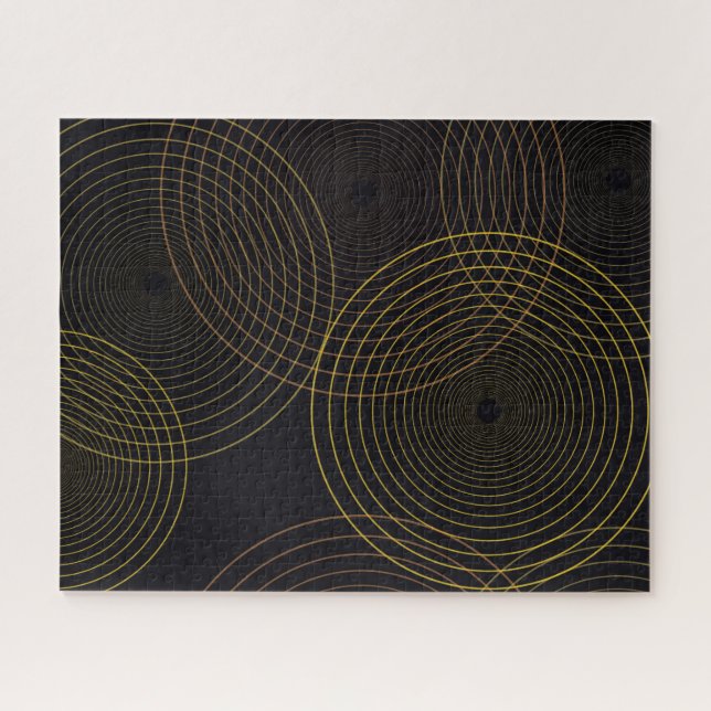 Simple, modern, cool, trendy thin line circles jigsaw puzzle (Horizontal)