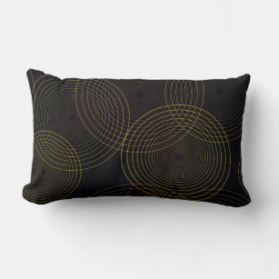 Simple, modern, cool, trendy thin line circles lumbar cushion