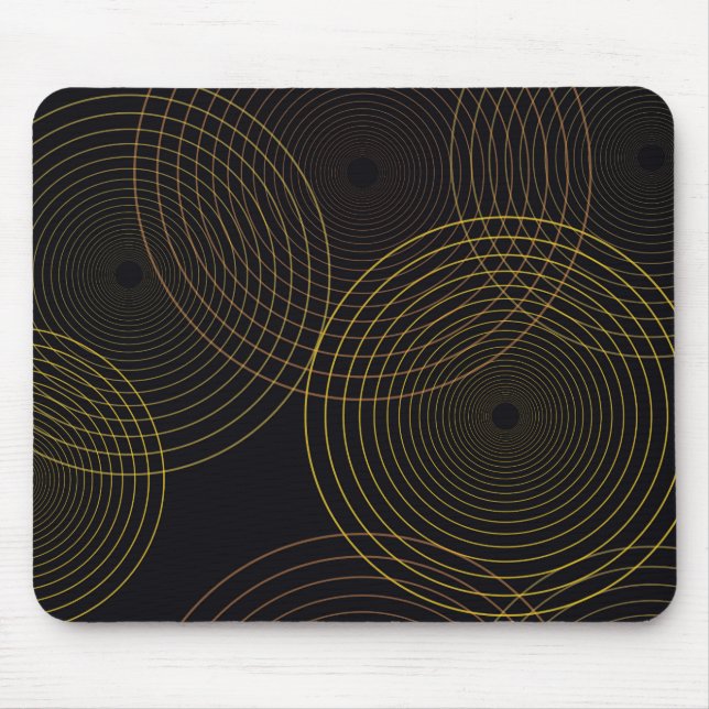 Simple, modern, cool, trendy thin line circles mouse mat (Front)