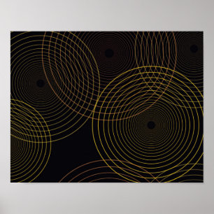 Simple, modern, cool, trendy thin line circles poster