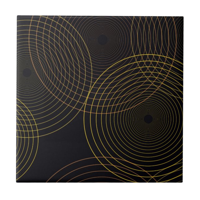 Simple, modern, cool, trendy thin line circles tile (Front)