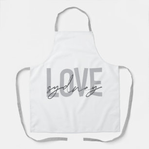 Simple, modern, cool, urban design Love Sydney Apron