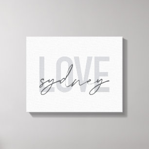 Simple, modern, cool, urban design Love Sydney Canvas Print