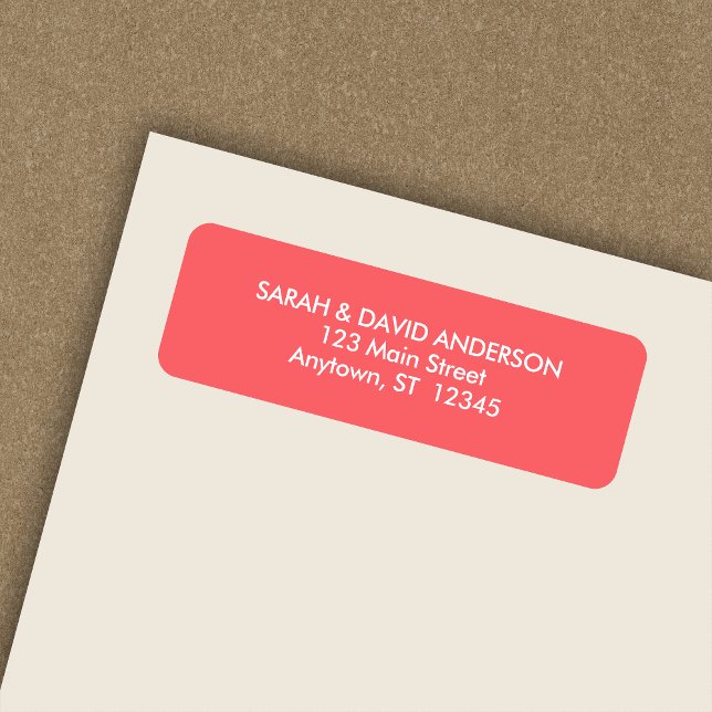 Simple Modern Coral Return Address Label (Creator Uploaded)