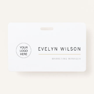 Simple Modern Corporate Employee Logo Name ID ID Badge