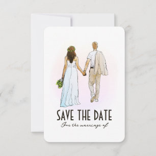 Simple Modern Couple Flat Save The Date Card