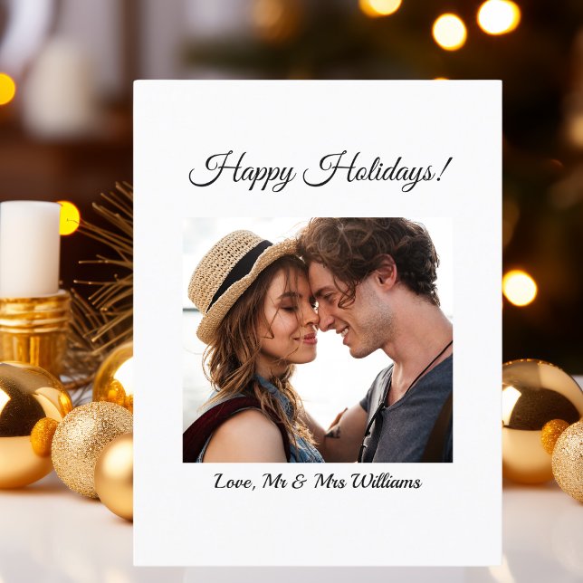 Simple Modern Couple Photo Merry Christmas  Holiday Postcard (Creator Uploaded)