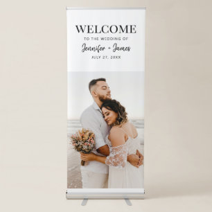 Simple Modern Couple Photo Wedding Welcome Sign