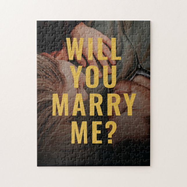 Simple Modern Couple Photo Will You Marry Me Jigsaw Puzzle (Vertical)