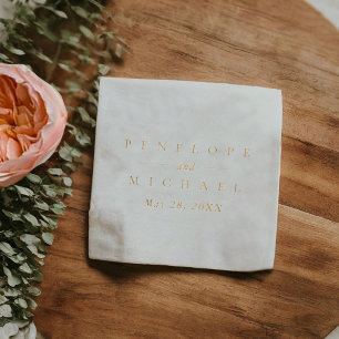 Simple Modern Couples Name Monogram Foil Napkins
