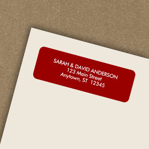 Simple Modern Crimson Red Return Address Label
