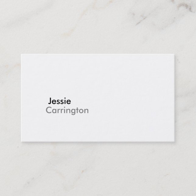 Simple Modern Crisp White 5 Business Card (Front)