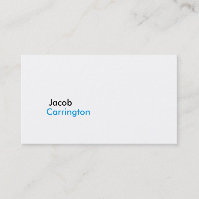Simple Modern Crisp White Business Card (Front)