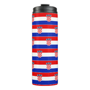 Simple Modern Croatia National Flag blue red Thermal Tumbler
