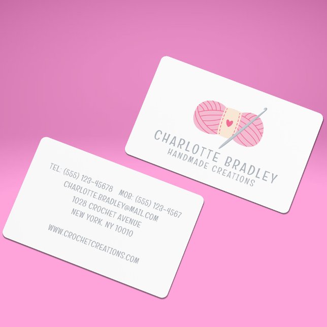 Simple Modern Crochet Handmade Crocheting Business Card (Creator Uploaded)