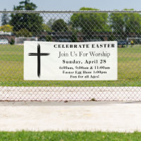 Simple Modern Cross Easter Sunday Service Church 
