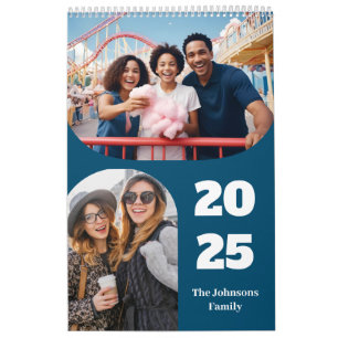 Simple Modern Custom 26 Photos Family 2025 Calendar
