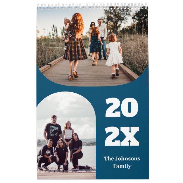 Simple Modern Custom 26 Photos Family 2025 Calendar (Cover)