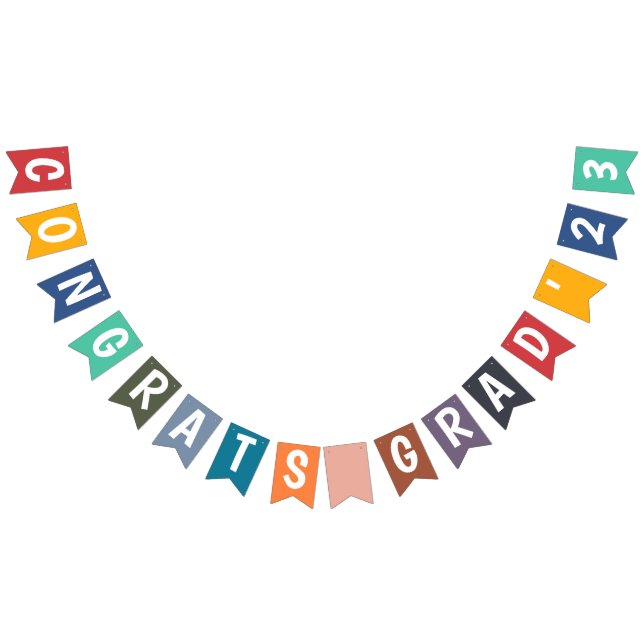 Simple Modern Custom Congrats Grad Class Year Bunting (All)