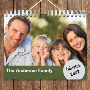 Simple Modern Custom Family Photos Wall Calendar
