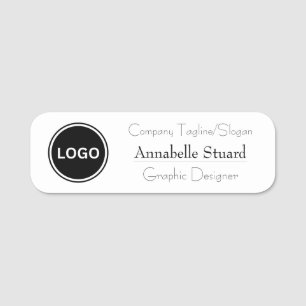 Simple modern custom logo employee position magnet name tag