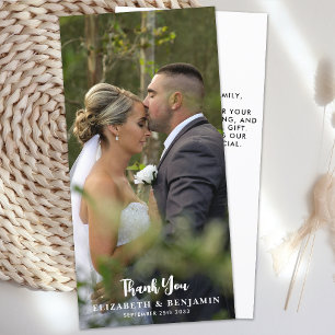 Simple Modern Custom Newlywed Photo Wedding Thank You Card