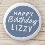 Simple Modern Custom Non-Photo Birthday Greeting 6 Cm Round Badge<br><div class="desc">Design is modern and simple. Add a the birthday celebrant's name</div>