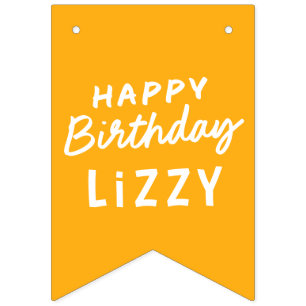 Simple Modern Custom Non-Photo Birthday Greeting Bunting