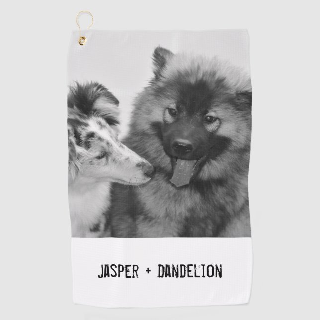 Simple, Modern Custom Pet or People Photo Golf Towel (Front)
