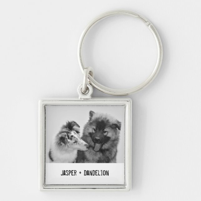 Simple, Modern Custom Pet or People Photo Key Ring (Front)