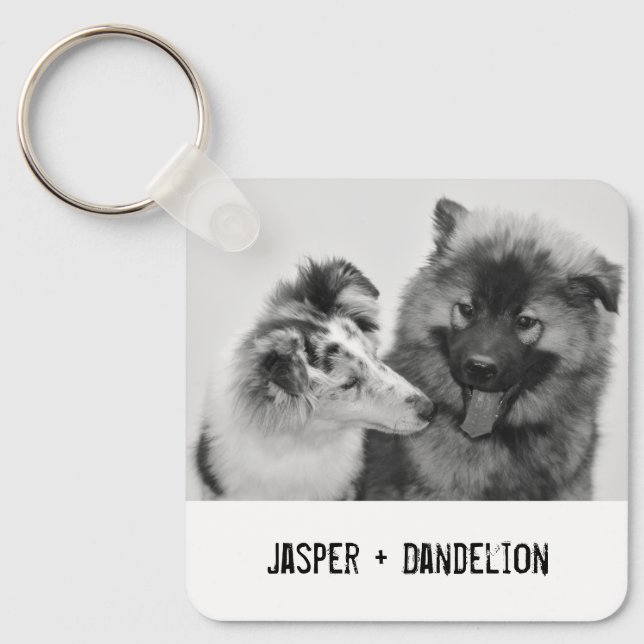 Simple, Modern Custom Pet or People Photo Key Ring (Front)