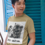 Simple, Modern Custom Pet or People Tri-Blend Shirt<br><div class="desc">Add your own photo and text to create a unique photo gift. This graphic tee is ready to be customised with your photo and your own names or message in distressed black typewriter style lettering. The simple, modern black and white style looks great with black and white or colour photos....</div>