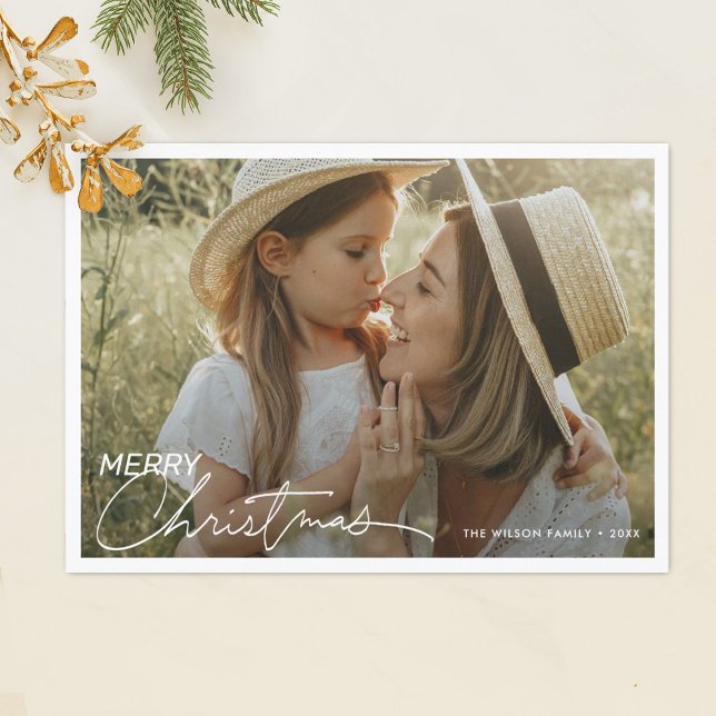 Simple Modern Custom Photo Christmas Card Template (Creator Uploaded)
