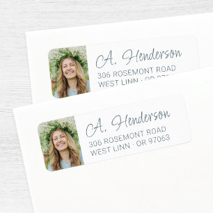 Simple Modern Custom Photo Return Address