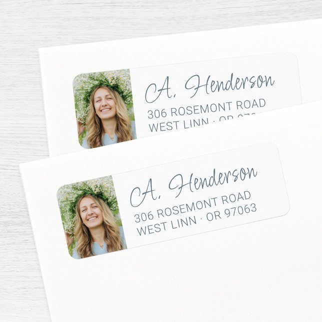 Simple Modern Custom Photo Return Address (Creator Uploaded)