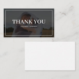 Simple Modern Custom Photo Wedding Thank You Card