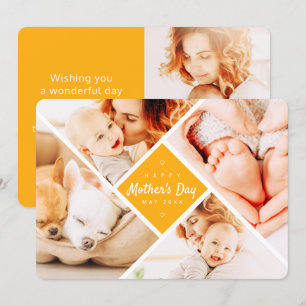 Simple Modern Custom Photos Happy Mother's Day Card